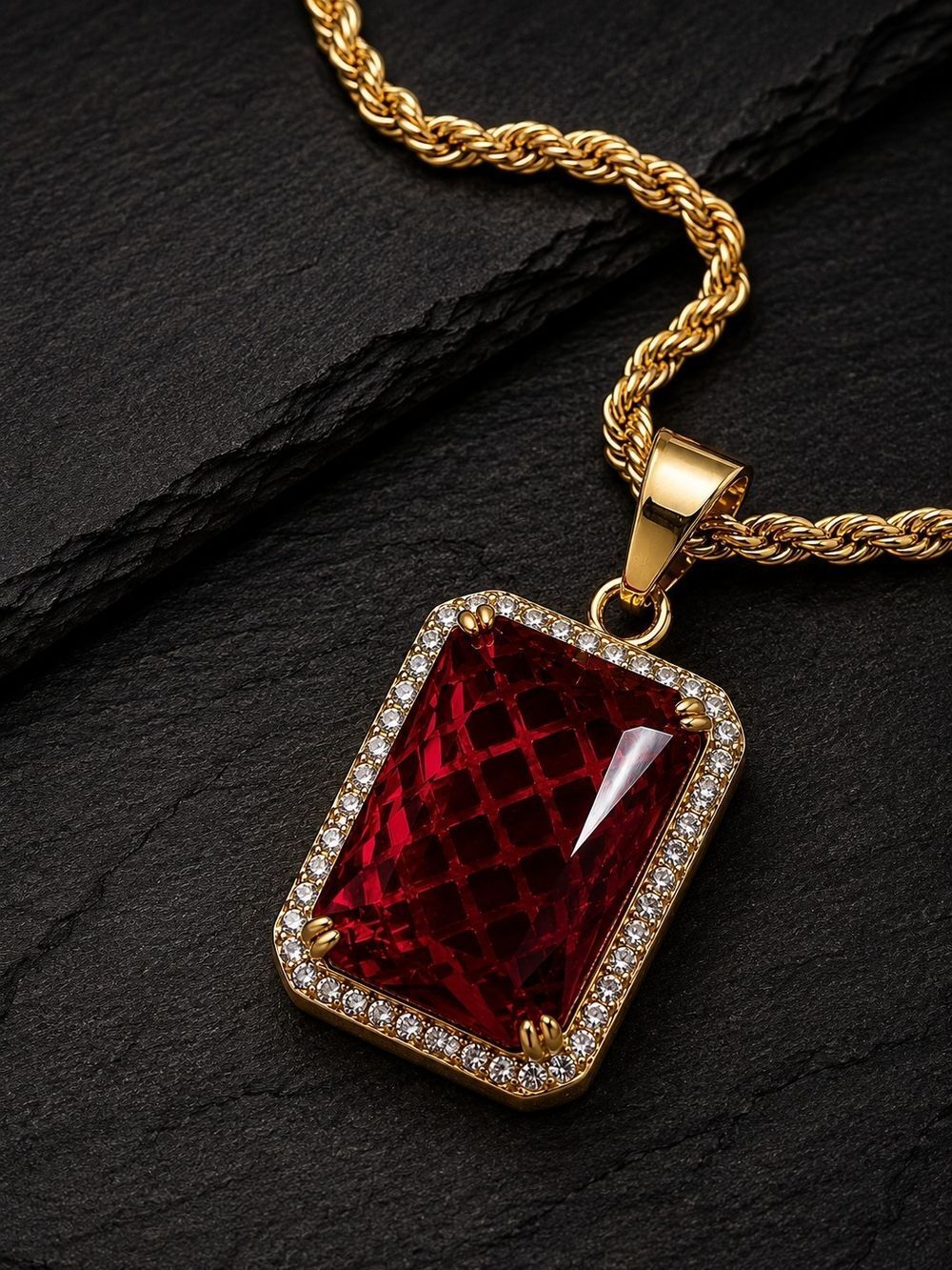 Deep Red Gemstone Necklace